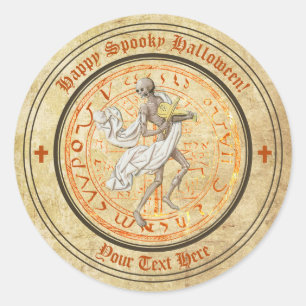 Redondo Adesivo de esqueleto de músculo medieval do Hallow