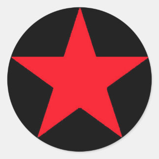 Redondo Adesivo de estrela do Jammer Vermelho
