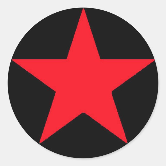 Redondo Adesivo de estrela do Jammer Vermelho (Frente)
