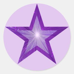 Redondo Adesivo de estrela roxo, redondo, pálido