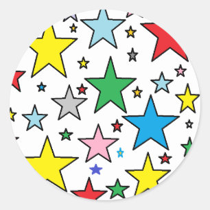 Redondo Adesivo de Estrelas Brilhantes e Divertidas