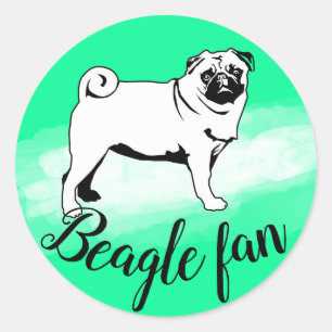 Redondo Adesivo de Fã de Pug