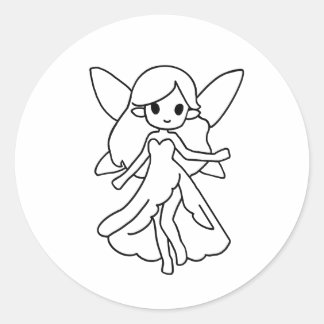Redondo Adesivo de fada chibi fofa 