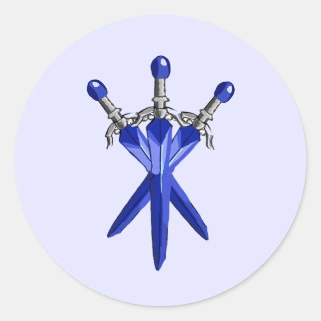 Redondo Adesivo de Fantasia de Espada (Frente)