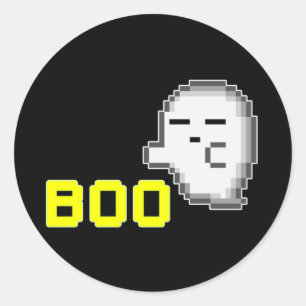 REDONDO ADESIVO DE FANTASMA DE HALLOWEEN - BOO