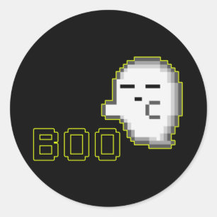 Redondo Adesivo de FANTASMA de HALLOWEEN - BOO 2