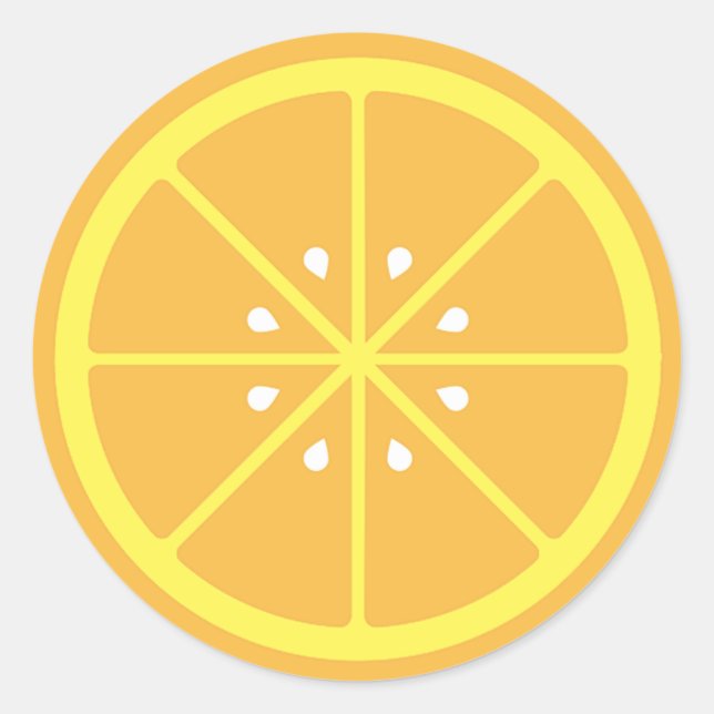 Redondo Adesivo de fatia laranja (Frente)