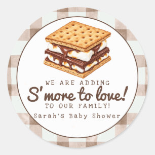 Redondo Adesivo de Favor de Chá de Bebê S'more Love