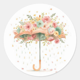 Redondo Adesivo de Favor de Chuva de Bebê Guarda-Chuva Flo