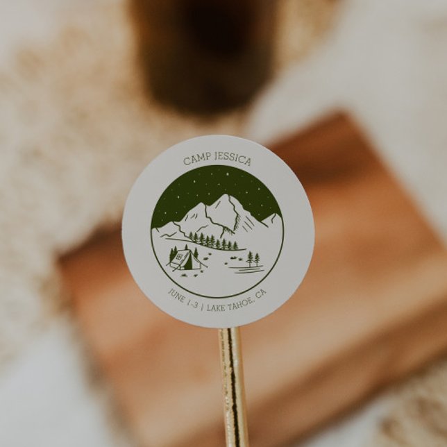 Redondo Adesivo de Favor de Despedida de Solteira no Acamp (Criador carregado)