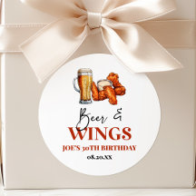 Adesivo de Favor de Festa de Aniversário Cerveja e