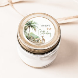 Redondo Adesivo de Favor de Festa de Aniversário de Animai