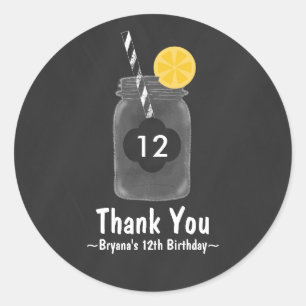 Redondo Adesivo de Favor de Festa de Aniversário de Jarro 