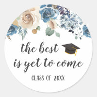 Adesivo de Favor de Formatura Floral Empoeirado