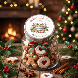 Redondo Adesivo de Favor de Troca de Biscoitos de Natal
