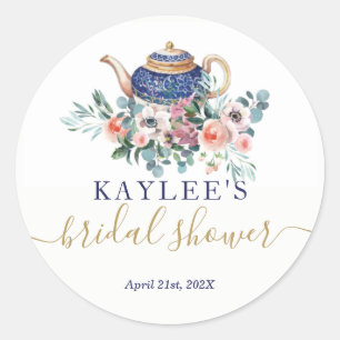 Redondo adesivo de favor do chá de chá de panela