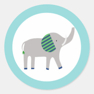 Redondo Adesivo de Favor Ronda de Elefante Jardim Zoológic