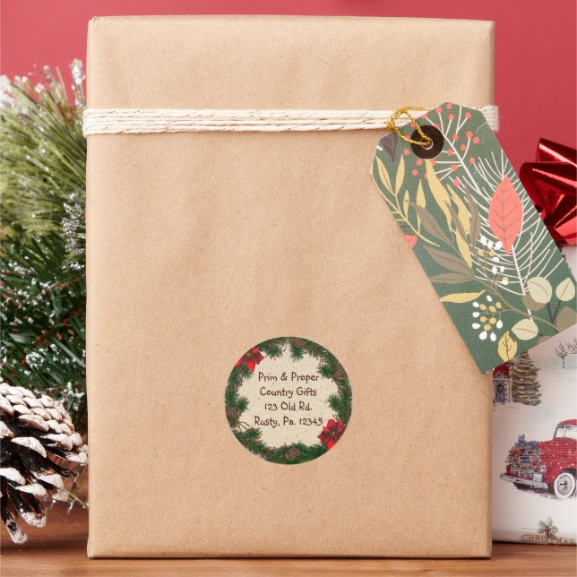 Redondo Adesivo de Feriado de Pino Personalizado (Feriado)