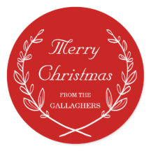 Adesivo de Feriado Laurel Personalizado por Cor Pe