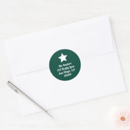Redondo Adesivo de Feriado Moderno Cortado Estrela Verde E