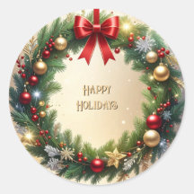 Adesivo de Férias de Natal Festivo