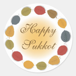 Redondo Adesivo de Férias Feliz Sukkot