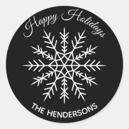 Redondo Adesivo de Férias Floco de Neve Elegante