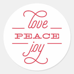 Redondo Adesivo de Férias LOVE PEACE JOY para você