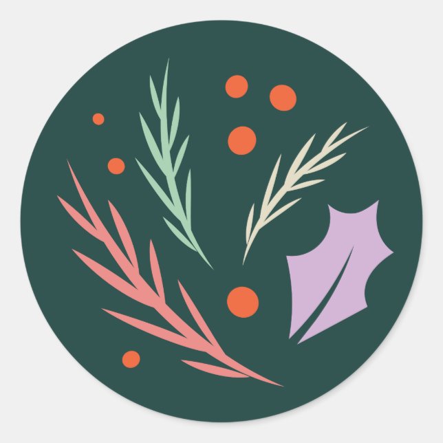 Redondo Adesivo de férias moderno retrô (Frente)