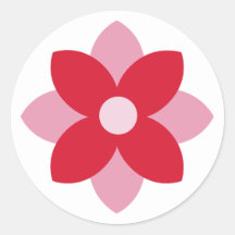 Adesivo de Férias Vermelho e Rosa Grande Poinsetti