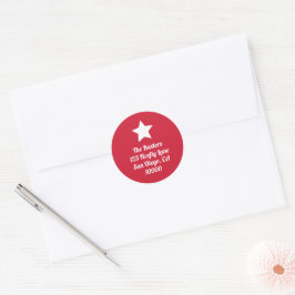 Redondo Adesivo de Férias Vermelho Estrela Corte Moderno