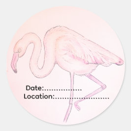 Redondo Adesivo de flamingo para observadores de aves