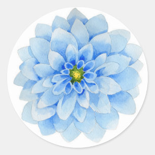 Redondo Adesivo de Flor de Dália Azul