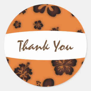 Redondo Adesivo de Flor de Hibisco de Madeira e Retro Lara