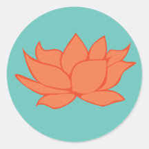 Adesivo de Flor de Lótus Laranja