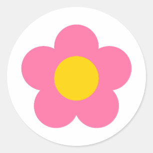 Redondo Adesivo de flor rosa fofa