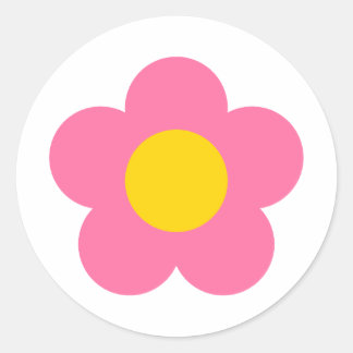 Redondo Adesivo de flor rosa fofa