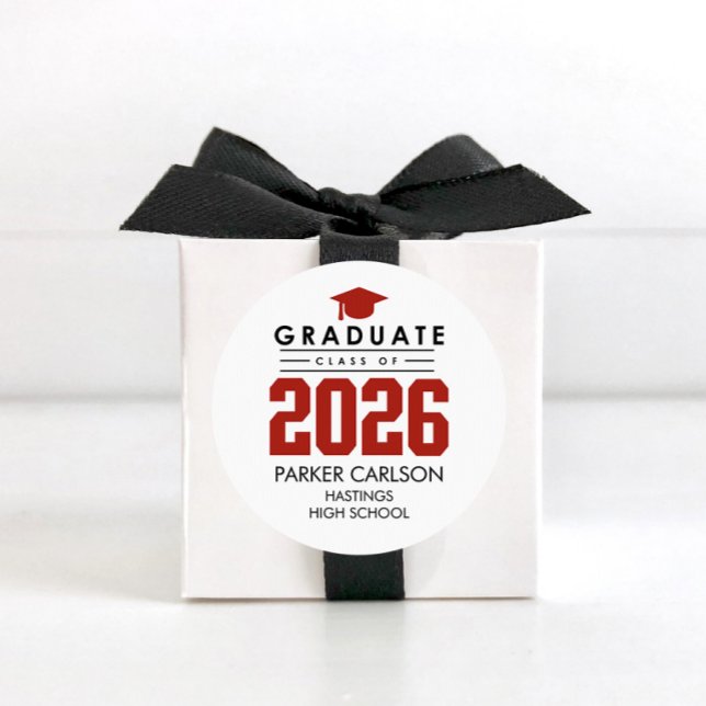 Redondo Adesivo de Formatura Personalizado Turma Vermelha  (Criador carregado)