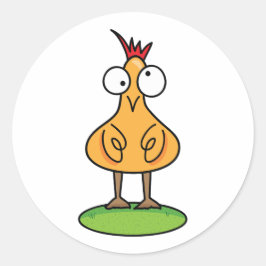 Redondo Adesivo de Frango Bobo - Divertido Animal de Fazen