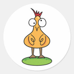 Redondo Adesivo de Frango Excêntrico | Arte de Animais de