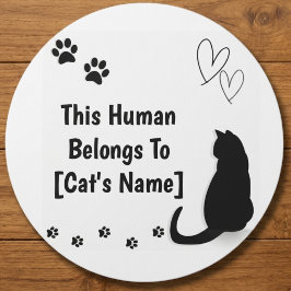 Redondo Adesivo de Gato Preto Personalizado