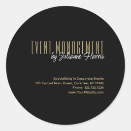 Redondo Adesivo de gerenciamento de eventos comerciais com