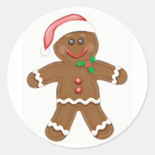 Redondo Adesivo de Gingerbread Man