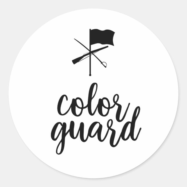 Redondo Adesivo de Guarda a cores personalizável (Frente)