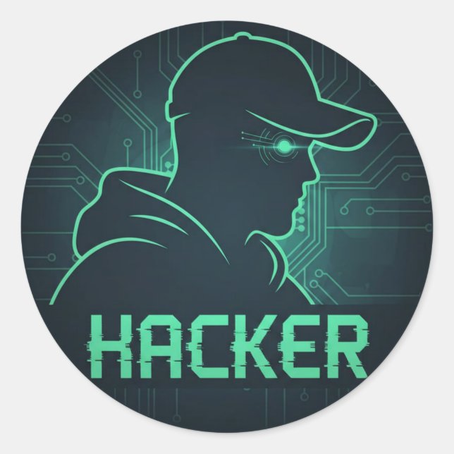 Redondo Adesivo de Hackers (Frente)