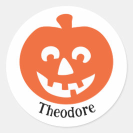 Redondo Adesivo de Halloween de Abóbora