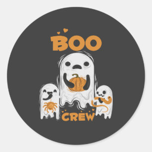 Redondo Adesivo de Halloween do Fantasma da Boo Crew