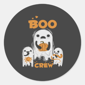 Redondo Adesivo de Halloween do Fantasma da Boo Crew