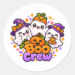Redondo Adesivo de Halloween dos Fantasmas da Turma Boo Fo