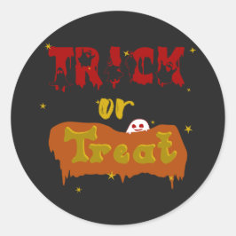 Redondo Adesivo de Halloween Engraçado Boo Trick or Treat